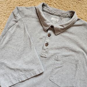 Duluth Trading Company Long Tail Gray Polo shirt mens‎ size 2XL